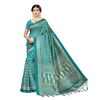 anni designer women's art silk saree with blouse piece ( multicolor)